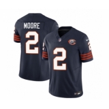 Men's Chicago Bears #2 DJ Moore Navy 2023 F.U.S.E. Throwback Limited Football Stitched Game Jersey