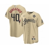 Men's Arizona Diamondbacks #40 Madison Bumgarner Gold 2023 World Series City Connect Cool Base Stitched Baseball Jersey