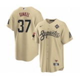 Men's Arizona Diamondbacks #37 Kevin Ginkel Gold 2023 World Series City Connect Cool Base Stitched Baseball Jersey