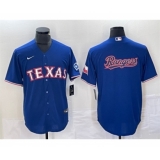 Men's Texas Rangers Royal Team Big Logo Cool Base Stitched Baseball Jersey