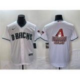 Men's Arizona Diamondbacks White Team Big Logo Cool Base Stitched Baseball Jerseys