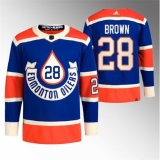 Men's Edmonton Oilers #28 Connor Brown 2023 Royal Heritage Classic Primegreen Stitched Jersey