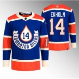 Men's Edmonton Oilers #14 Mattias Ekholm 2023 Royal Heritage Classic Primegreen Stitched Jersey