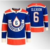 Men's Edmonton Oilers #6 Ben Gleason 2023 Royal Heritage Classic Primegreen Stitched Jersey