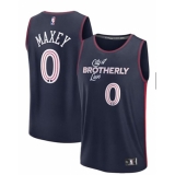Men's Philadelphia 76ers #0  Tyrese Maxey Navy Blue City Player Jersey