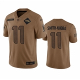 Men's Seattle Seahawks #11 Jaxon Smith-Njigba 2023 Brown Salute To Service Limited Football Stitched Jersey