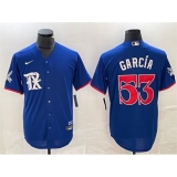 Men's Texas Rangers #53 Adolis García Royal City Connect Stitched Baseball Jersey
