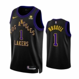 Men's Los Angeles Lakers #1 D'Angelo Russell Black 2023-24 City Edition Stitched Basketball Jersey