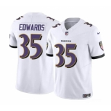 Men's Baltimore Ravens #35 Gus Edwards White 2023 F.U.S.E. Vapor Limited Football Stitched Jersey