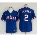 Men's Texas Rangers #2 Marcus Semien Royal Cool Base Stitched Baseball Jersey