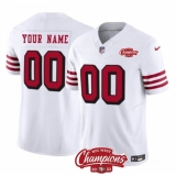 Men's San Francisco 49ers Active Player Custom White 2023 F.U.S.E. NFC West Champions Patch Alternate Football Stitched Jersey