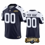 Men's Dallas Cowboys Active Player Custom Navy White 2023 F.U.S.E. NFC East Champions Patch Football Stitched Jersey
