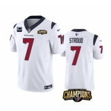 Men's Houston Texans #7 C.J. Stroud White 2023 F.U.S.E. AFC South Champions And 1-Star C Vapor Untouchable Limited Football Stitched Jersey