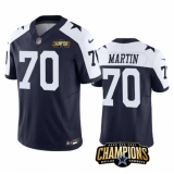 Men's Dallas Cowboys #70 Zack Martin Navy White 2023 F.U.S.E. NFC East Champions Football Stitched Jersey