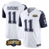 Men's Dallas Cowboys #11 Micah Parsons White Navy 2023 F.U.S.E. NFC East Champions Football Stitched Jersey