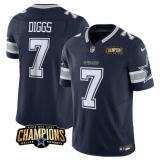 Men's Dallas Cowboys #7 Trevon Diggs Navy 2023 F.U.S.E. NFC East Champions Football Stitched Jersey