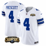 Men's Dallas Cowboys #4 Dak Prescott White 2023 F.U.S.E. NFC East Champions Football Stitched Jersey