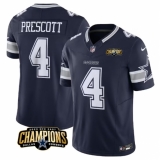 Men's Dallas Cowboys #4 Dak Prescott Navy 2023 F.U.S.E. NFC East Champions Football Stitched Jersey