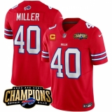 Men's Buffalo Bills #40 Von Miller Red 2023 F.U.S.E. AFC East Champions With 4-star C Football Stitched Jersey