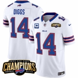 Men's Buffalo Bills #14 Stefon Diggs White 2023 F.U.S.E. AFC East Champions With 3-star C Football Stitched Jersey