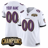 Men's Baltimore Ravens Active Player Custom White 2023 F.U.S.E. AFC North Champions Vapor Limited Football Stitched Jersey