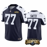 Men's Dallas Cowboys #77 Tyron Smith Navy White 2023 F.U.S.E. NFC East Champions Football Stitched Jersey
