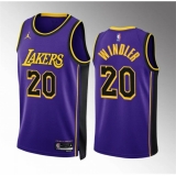 Men's Los Angeles Lakers #20 Dylan Windler Purple Statement Edition Stitched Basketball Jersey