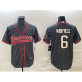 Men's Tampa Bay Buccaneers #6 Baker Mayfield Grey Cool Base Baseball Stitched Jersey