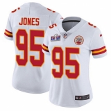 Women's Kansas City Chiefs #95 Chris Jones White 2023 F U S E Vapor Untouchable Limited Stitched 2024 Super Bowl LVIII Jersey