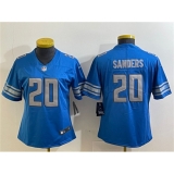 Women's Detroit Lions #20 Barry Sanders Blue Vapor Limited Stitched Football Jersey