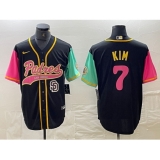 Mens San Diego Padres #7 Ha Seong Kim Black NEW 2023 City Connect Cool Base Stitched Jersey