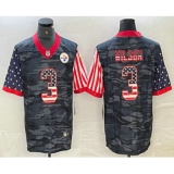 Men's Pittsburgh Steelers #3 Russell Wilson USA Camo 2020 Salute To Service Stitched NFL Nike Limited Jersey