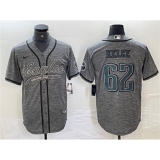 Men's Philadelphia Eagles #62 Jason Kelce Gray Cool Base Baseball Stitched Jersey