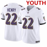 Youth Baltimore Ravens #22 Derrick Henry White 2023 F.U.S.E. Football Stitched Jersey