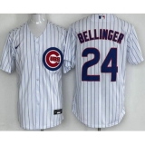 Men's Chicago Cubs #24 Cody Bellinger White Cool Base Jersey