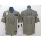 Men's Pittsburgh Steelers #90 T. J. Watt 2019 Camo Salute To Service Limited Stitched Jersey