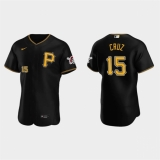 Men's Pittsburgh Pirates #15 Oneil Cruz Nike Black Alternate Team Logo P FlexBase Player Jersey
