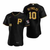 Men's Pittsburgh Pirates #10 Bryan Reynolds Nike Black Alternate Team Logo P FlexBase Jersey