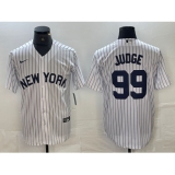Men's New York Yankees #99 Aaron Judge White 2024 Cool Base Stitched Jerseys