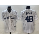 Men's New York Yankees #48 Anthony Rizzo White 2024 Cool Base Stitched Jersey