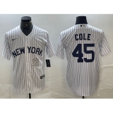 Men's New York Yankees #45 Gerrit Cole White 2024 Cool Base Stitched Jersey