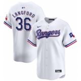 Men's Texas Rangers #36 Wyatt Langford White 2024 Gold Collection Cool Base Baseball Stitched Jersey
