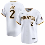 Men's Pittsburgh Pirates #2 Connor Joe White Home Limited Baseball Stitched Jersey
