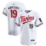 Men's Minnesota Twins #19 Alex Kirilloff White 2024 Home Limited Stitched Baseball Jersey