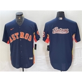 Men's Houston Astros Navy Team Big Logo With Cool Base Stitched Baseball Jerseys