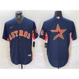 Mens Houston Astros Navy Team Big Logo With Cool Base Stitched Baseball Jersey