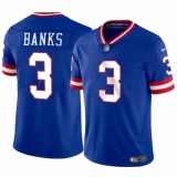 Men's New York Giants #3 Deonte Banks Royal Throwback Vapor Untouchable Limited Football Stitched Jersey