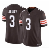 Men's Cleveland Browns #3 Jerry Jeudy Brown 2023 F.U.S.E. Vapor Limited Football Stitched Jersey