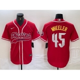Men's Philadelphia Phillies #45 Zack Wheeler Red Cool Base Stitched Baseball Jersey